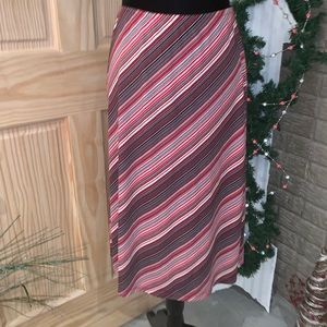 🔵 NY & Co. Stripe Skirt Elastic Waist Size Small